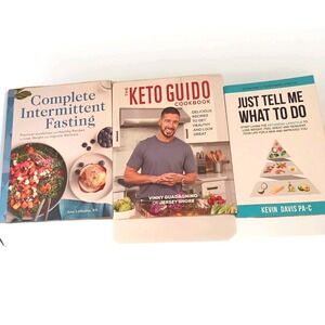 Lot of 3 Keto cookbooks Keto‎ Guido Intermittent Fasting Cooking Health